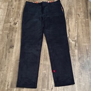 Betabrand Navy Corduroy Slim Straight Chino Pants